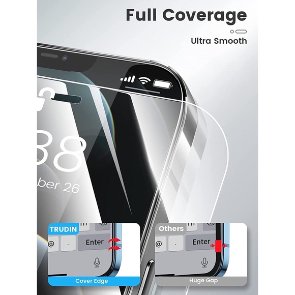 iPhone 12 Pro Ultra Clear Screen Protector Non Tempered Glass Full Coverage - Picture 6 of 6